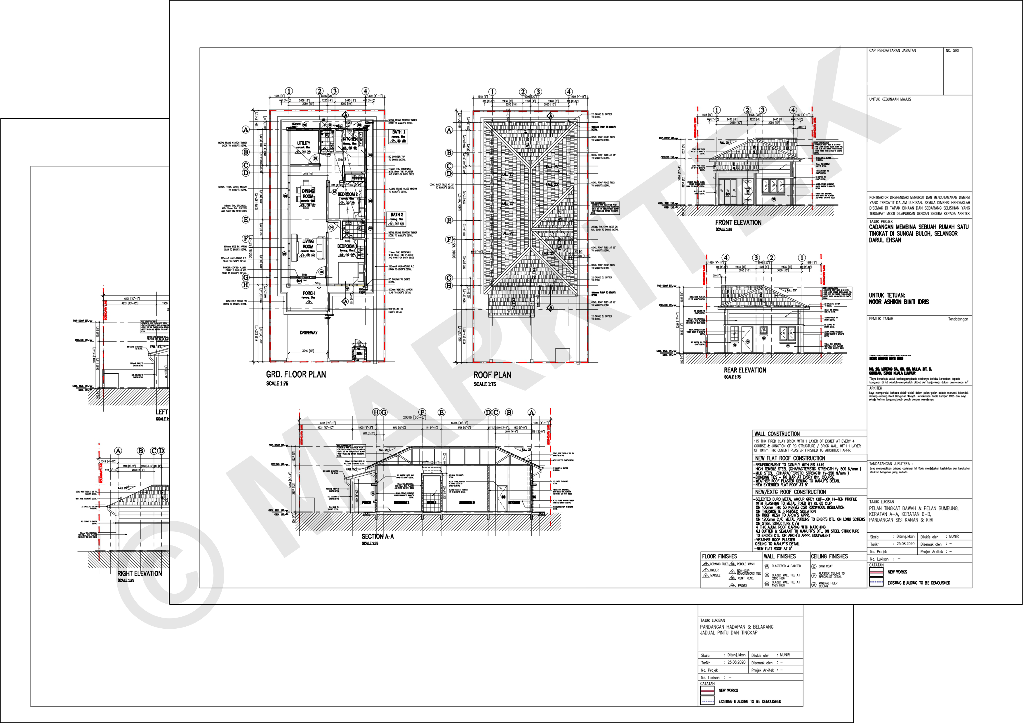 Sungai Buloh House Plan Drawing